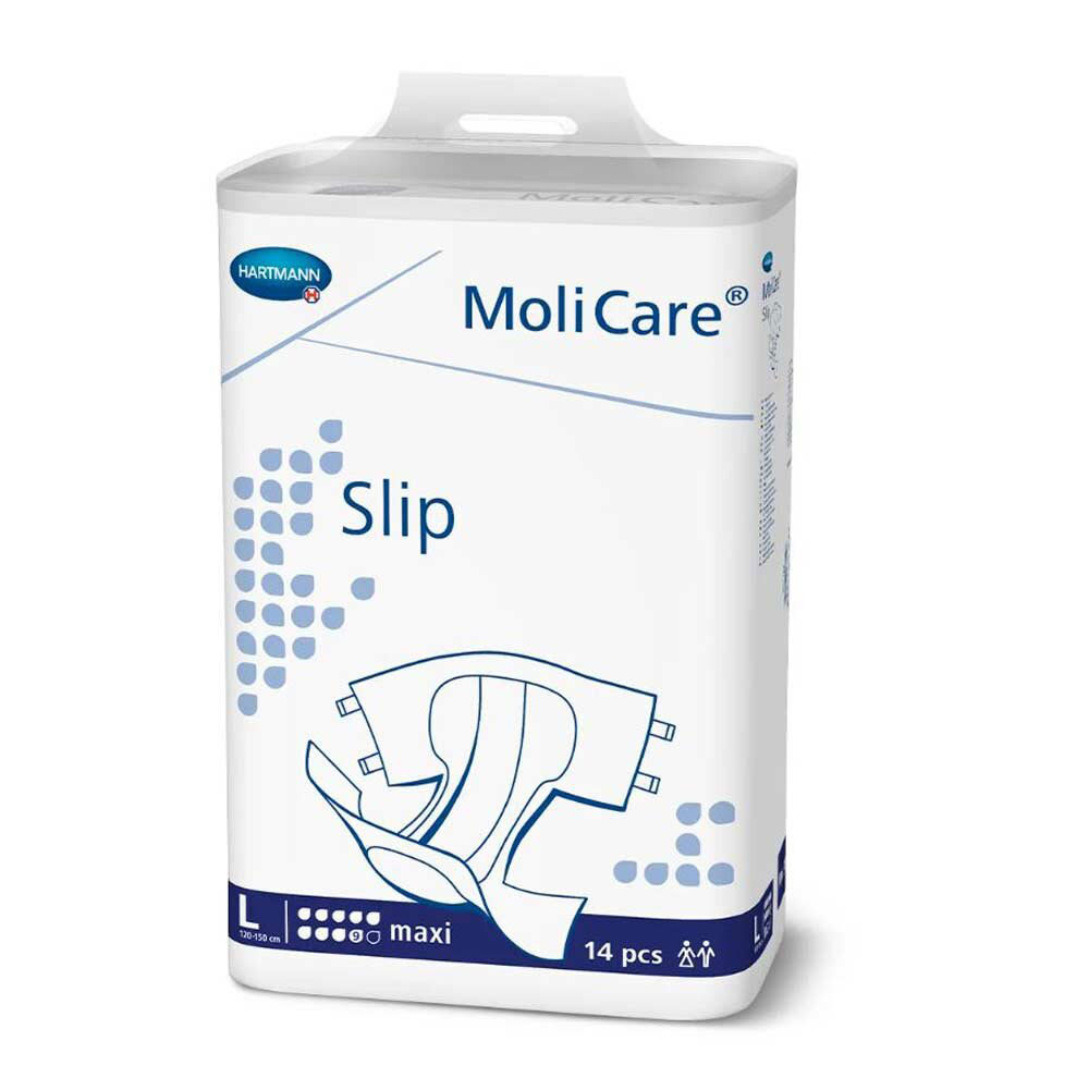 HARTMANN MoliCare® Slip (MAXI 9 Tropfen) LARGE (L) Windel mit Außenfolie - 4x14 Stück