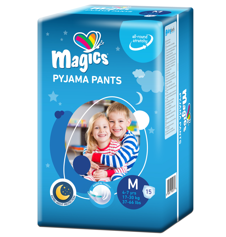 Magics Pyjama Pants - Windelpants für Kinder von 4-7 Jahre - 15 Stück Pack