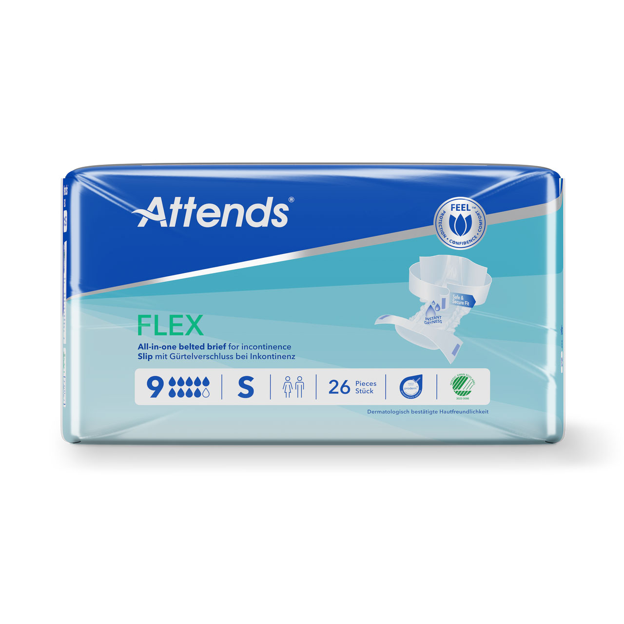 ATTENDS Flex 9 - Vorlage mit Hüftbund, Small (S), 104 Stück