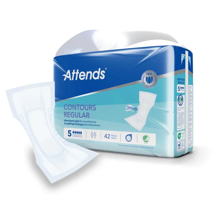 ATTENDS Contours Regular 5 - Inkontinenzvorlagen - 42 St. Packung