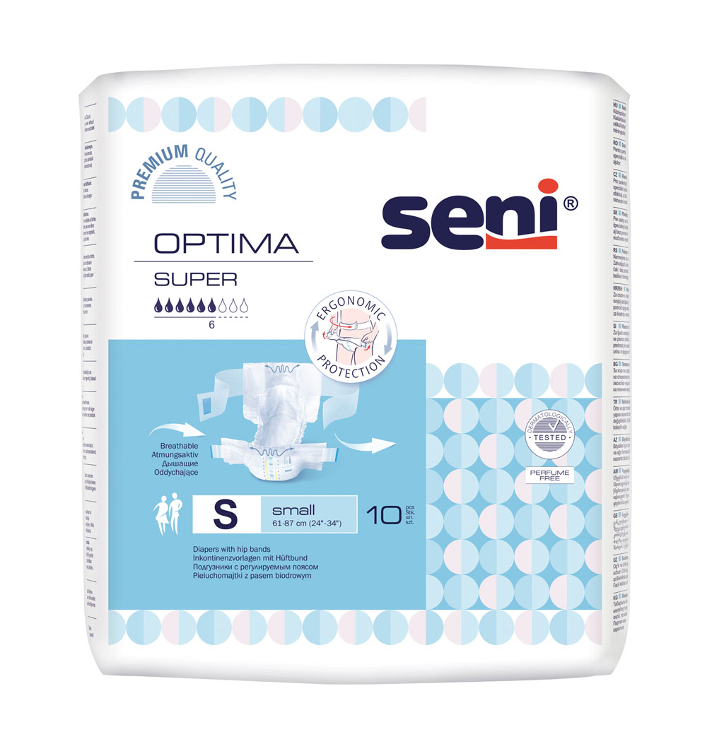 SENI Optima SUPER - Vorlagen mit Hüftbund, Gr.1 SMALL 10 St. Packung
