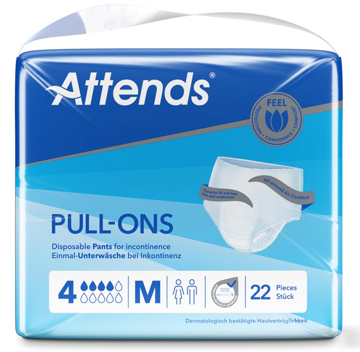 ATTENDS Pull-Ons 4 - Inkontinenzpants - (M) Medium - 4x22 Stück