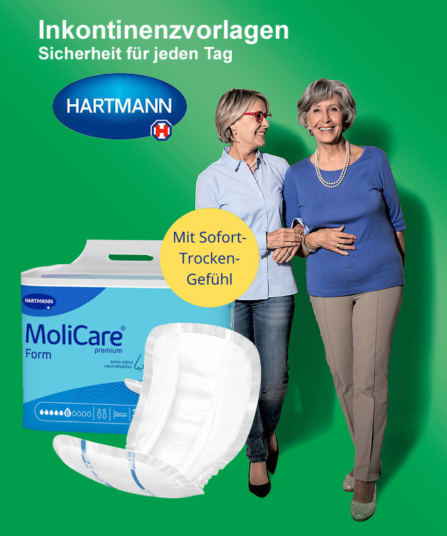 Jetzt die Hartmann Einlagen entdecken Molilicare Form - Inkontinenzeinlagen