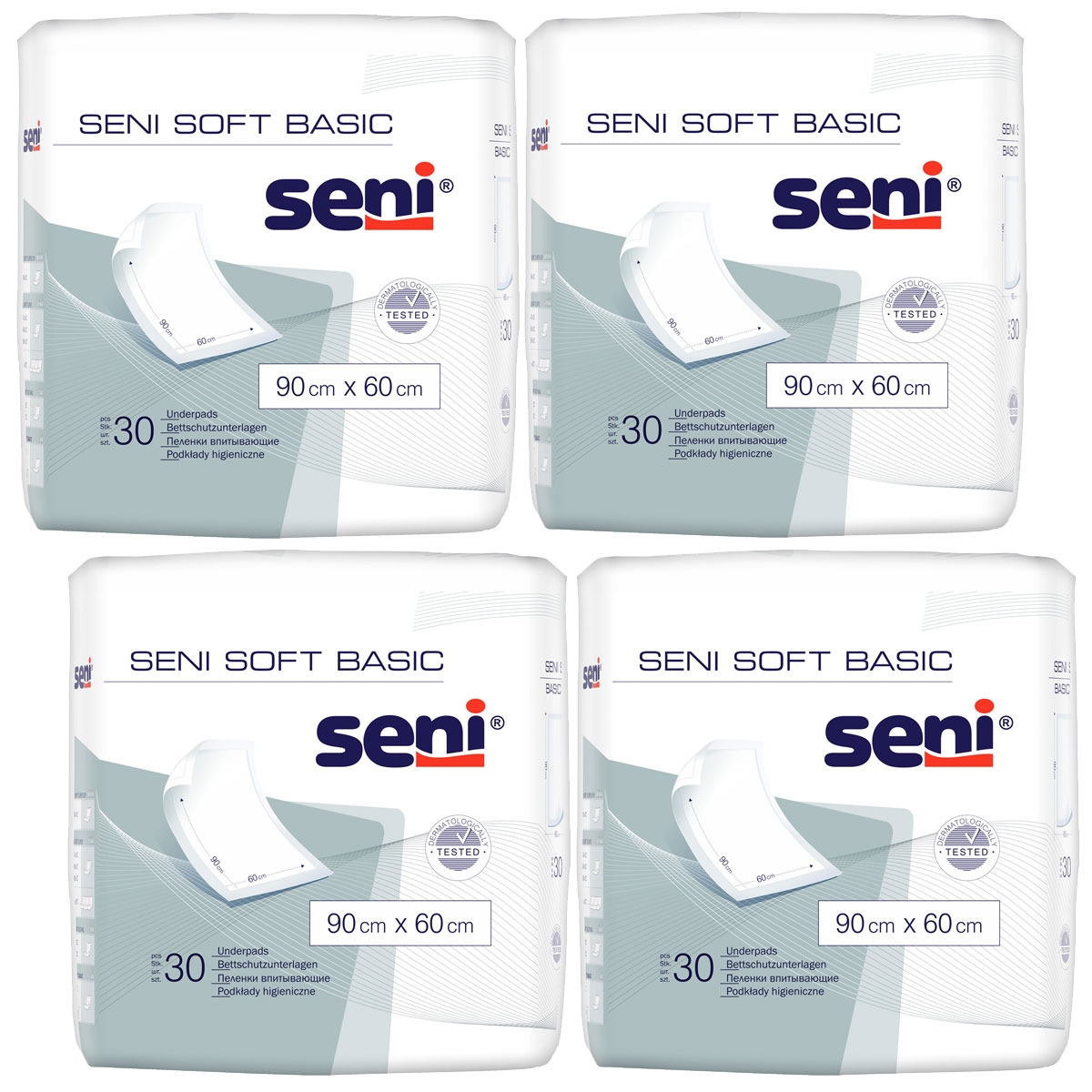 Seni Soft Basic 90x60 cm Bettunterlagen - Karton 4x30St.