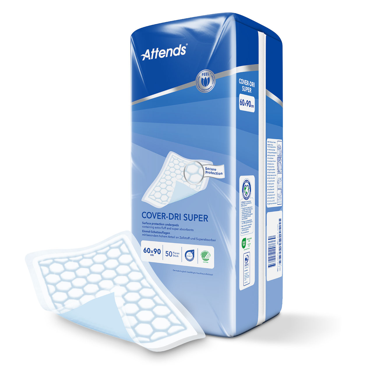 ATTENDS Cover-Dri Super - Bettschutzeinlagen 60 x 90cm (200 Stück) ATTENDS Cover-Dri Super - Bettschutzeinlagen 60 x 90cm (200 Stück)