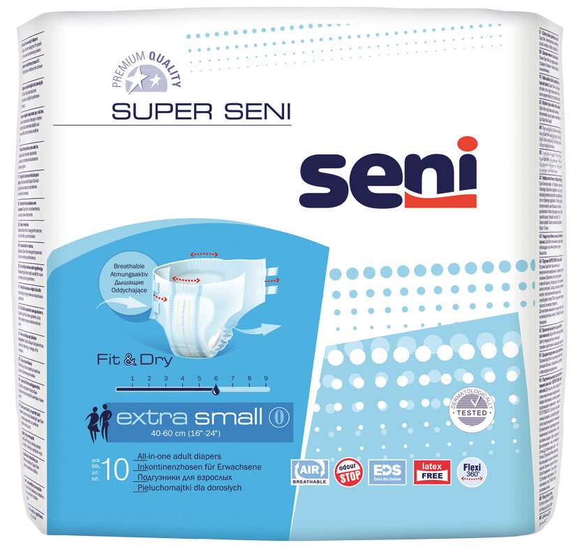 Super Seni - Inkontinenzwindeln - Gr. 0 EXTRA SMALL (10 St Einzelpack)