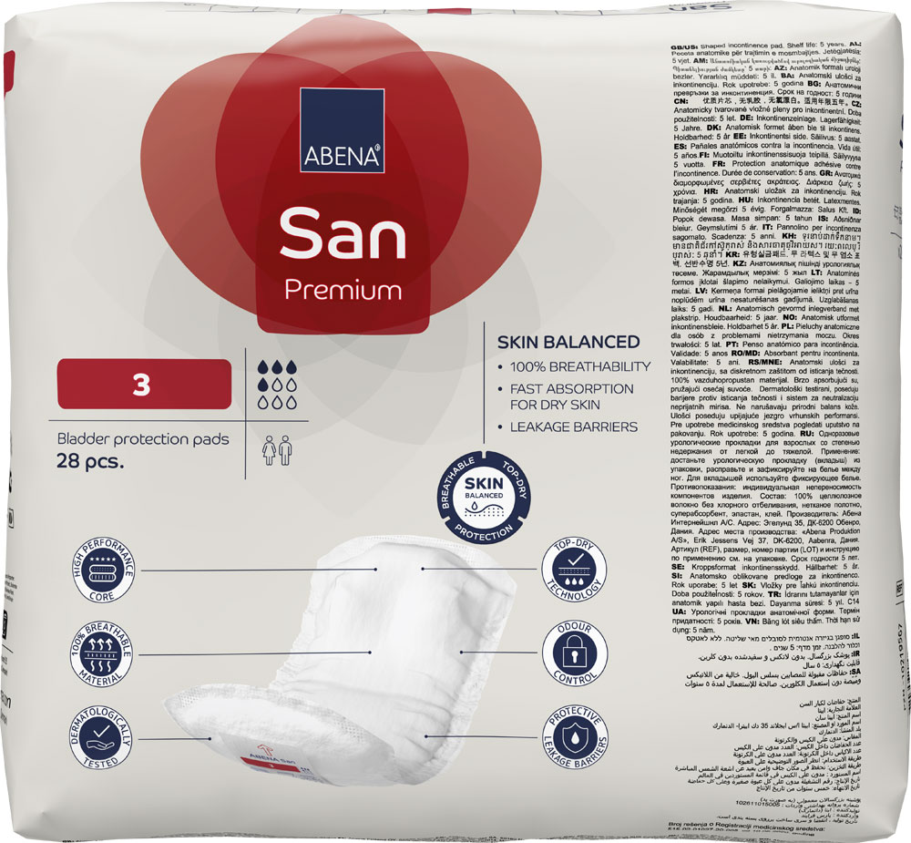 Abri San NR 3 Inkontinenzvorlagen Einzeln