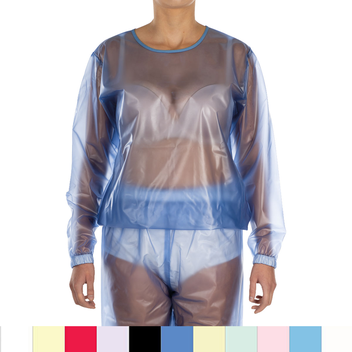 Suprima PVC-Schlafanzug, nur Oberteil - No. 9611 S blau transparent