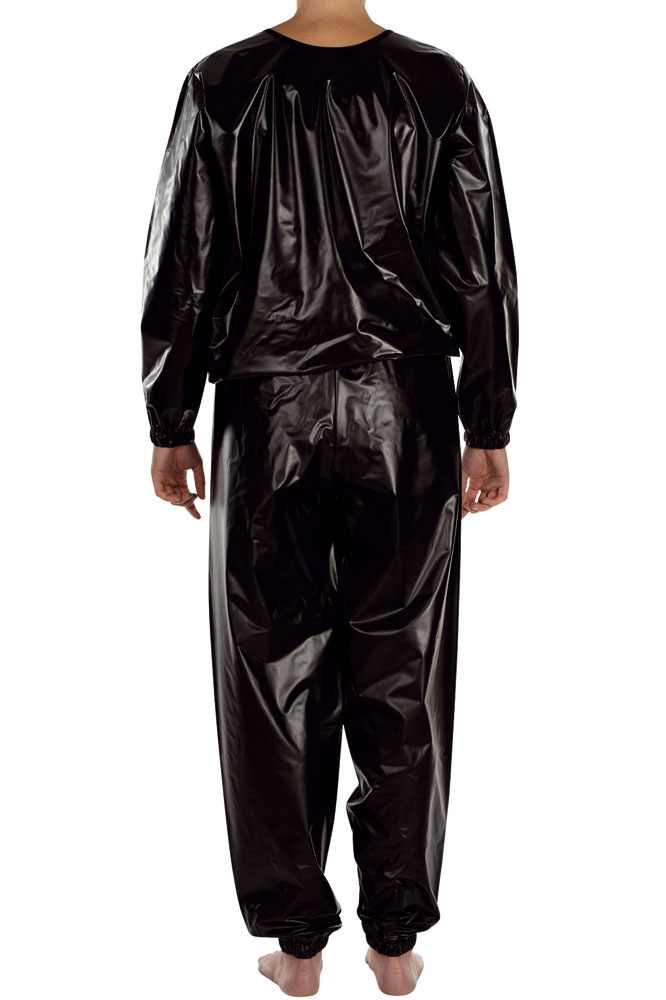 Suprima PVC-Schlafanzug, Pyjama Oberteil und Hose - No. 9612 M schwarz