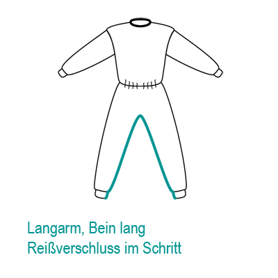 JANUS reißfester Pflegeoverall 7017, lange Ausführung, unisex, mit Beinreißverschluss strelitzie M