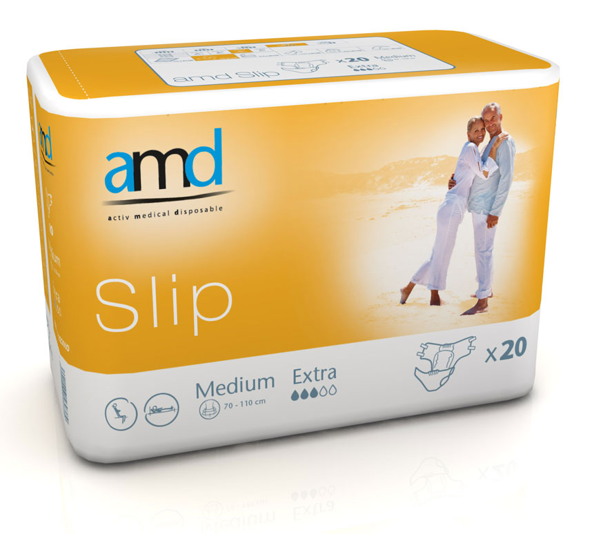AMD SLIP - (EXTRA) - Inkontinenzwindeln - Gr. Medium (M) - 4x20 St. Karton