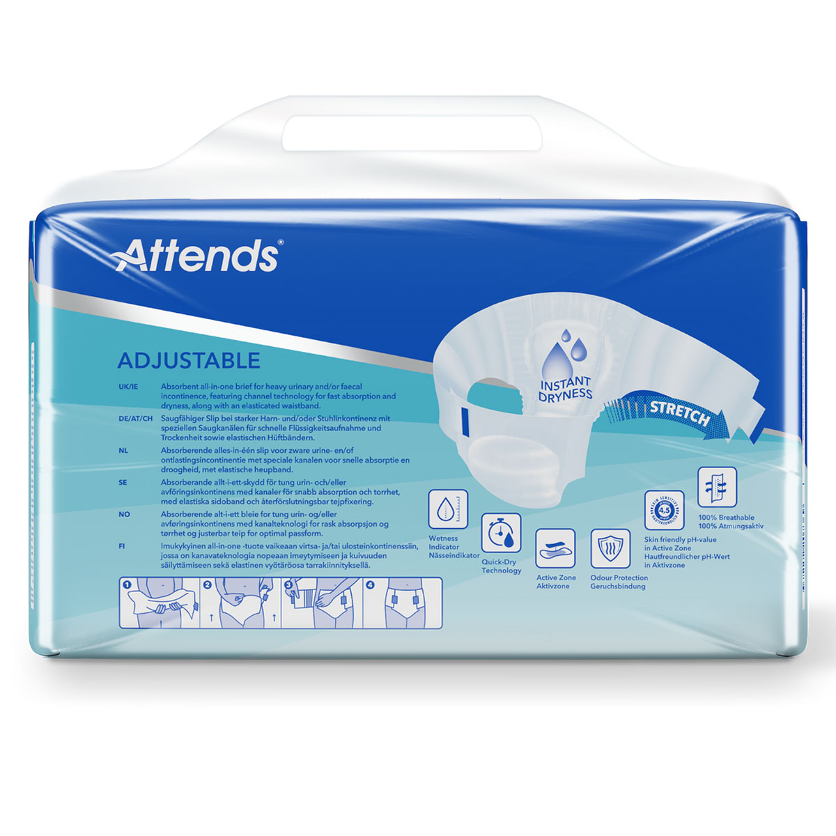 ATTENDS Adjustable 10 Medium (M), flexibler Hüftbund - 21 Stück Einzelpack