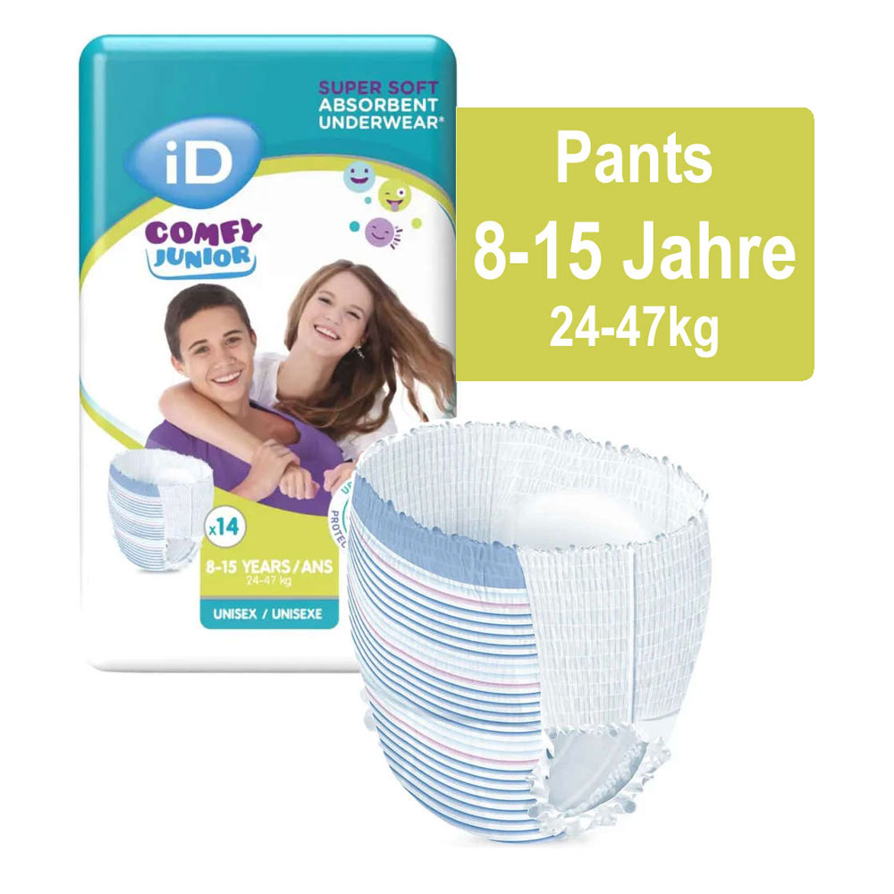 iD Comfy Junior Pants - für Kinder & Jugendliche von 8-15 Jahren - 14 Stück Pack