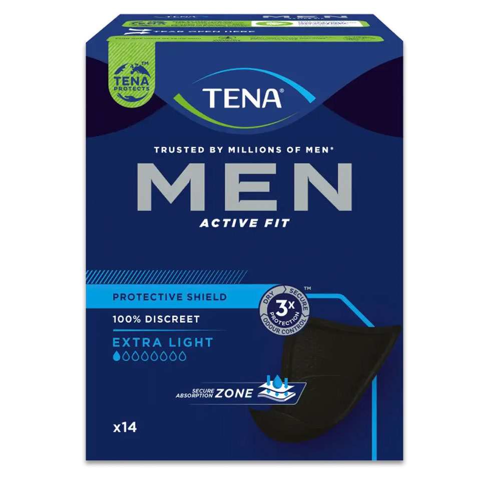 TENA Men Active Fit Protective Shield - Extra Light - Inkontinenzeinlagen - 14 Stück