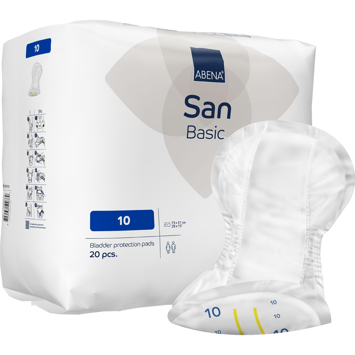 ABENA San Basic 10 - Inkontinenz-Vorlagen - Saugkraft: 2.700ml - 20 Stück Pack
