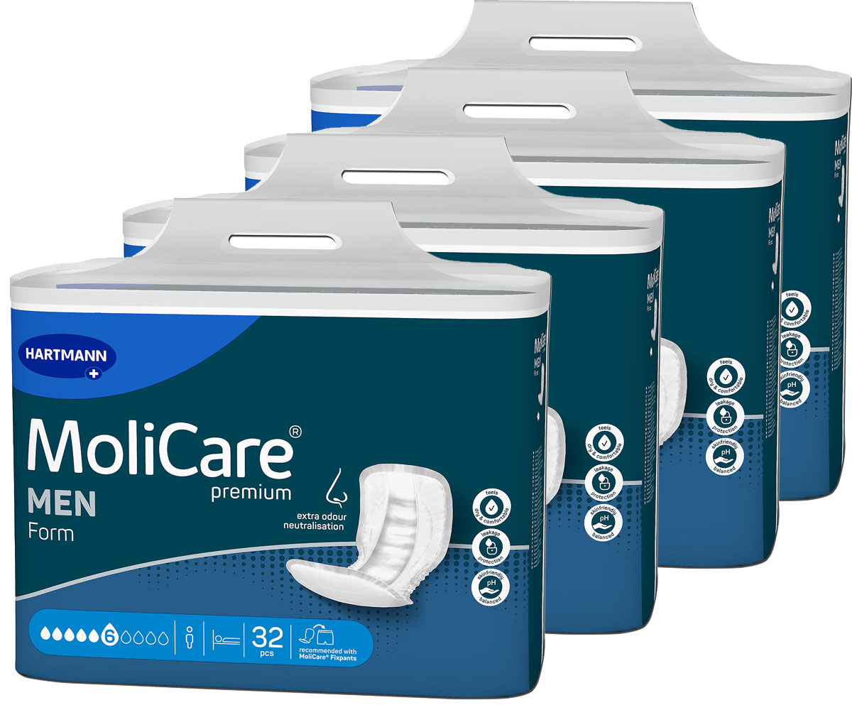 HARTMANN MoliCare® Premium Form MEN - 6 Tropfen (Inkontinenzvorlage) - 4x32 Stück