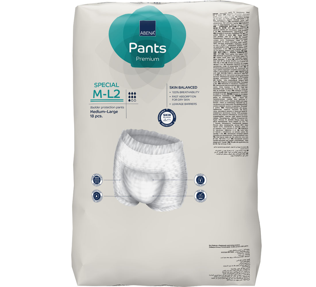 ABENA Pants SPECIAL Medium / Large (mit Beinansatz) 18 St. Packung