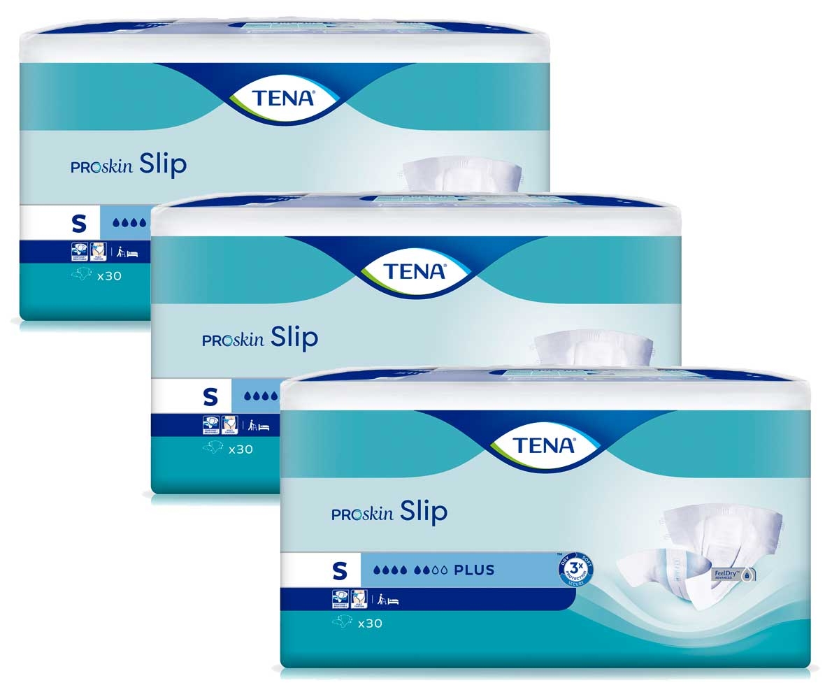 TENA Slip PLUS - Inkontinenzwindeln - SMALL (3x30) 90 Stück