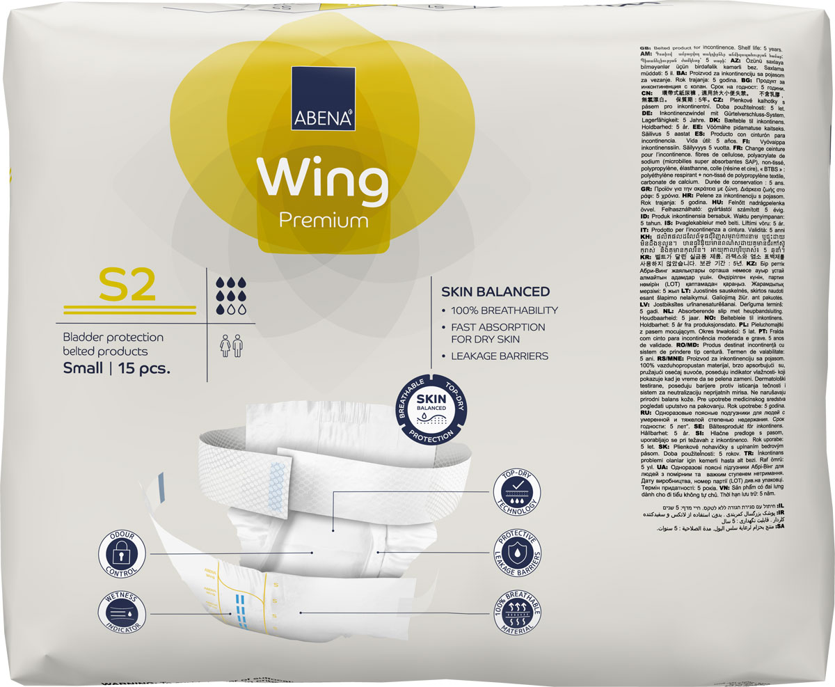 ABENA WING Small S2 - Inkontinenz-Vorlage mit Gürtel - 15 Stück Einzelpack