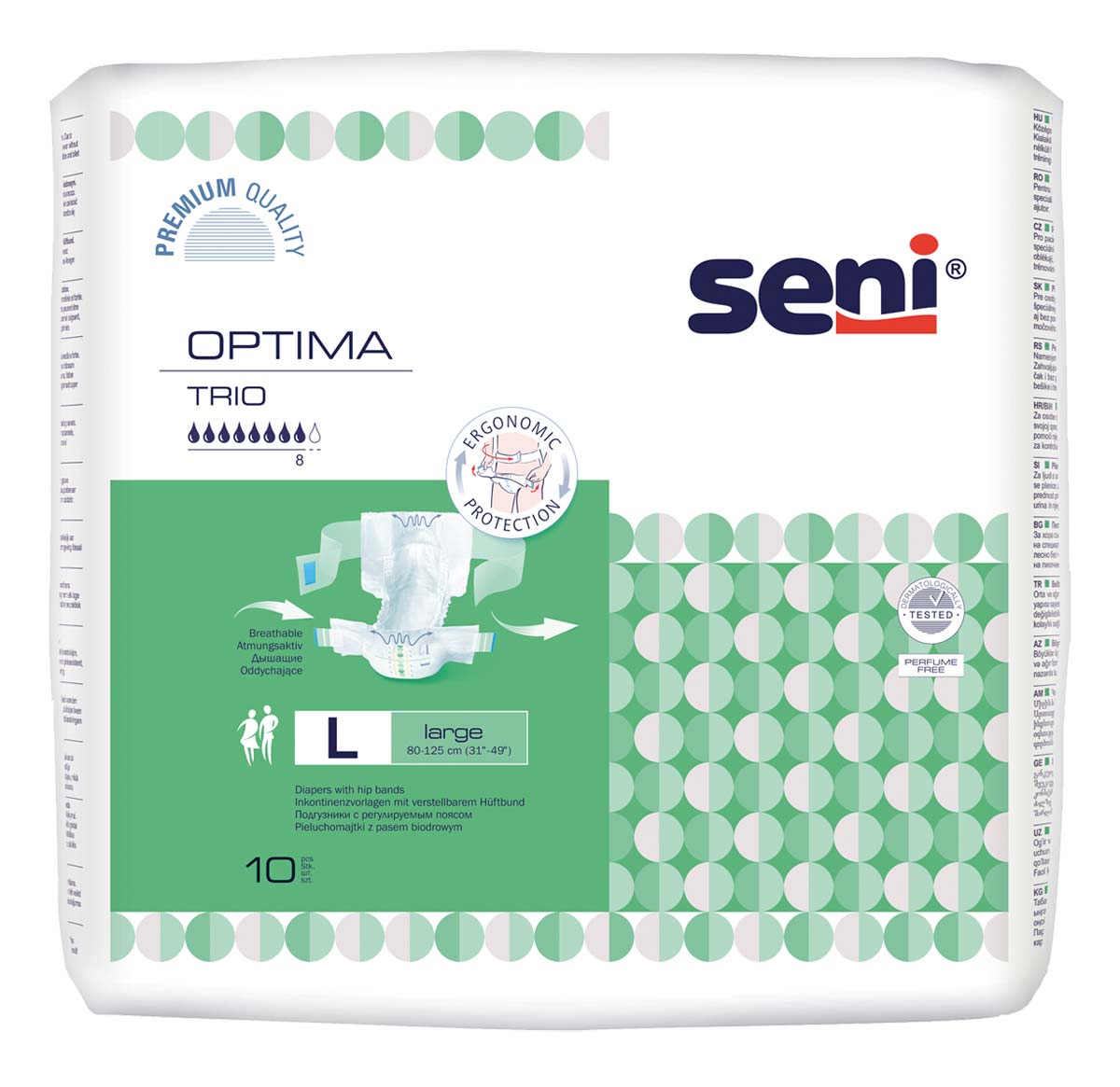 SENI Optima TRIO - Vorlagen mit Hüftbund, Gr.3 LARGE 10 St. Packung