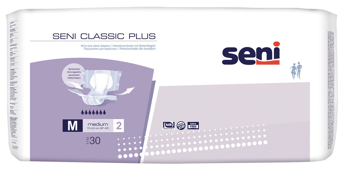 SENI CLASSIC (PLUS) Gr. 2 Medium - Windelhosen für die Nacht, 3x30 (90) Stück 