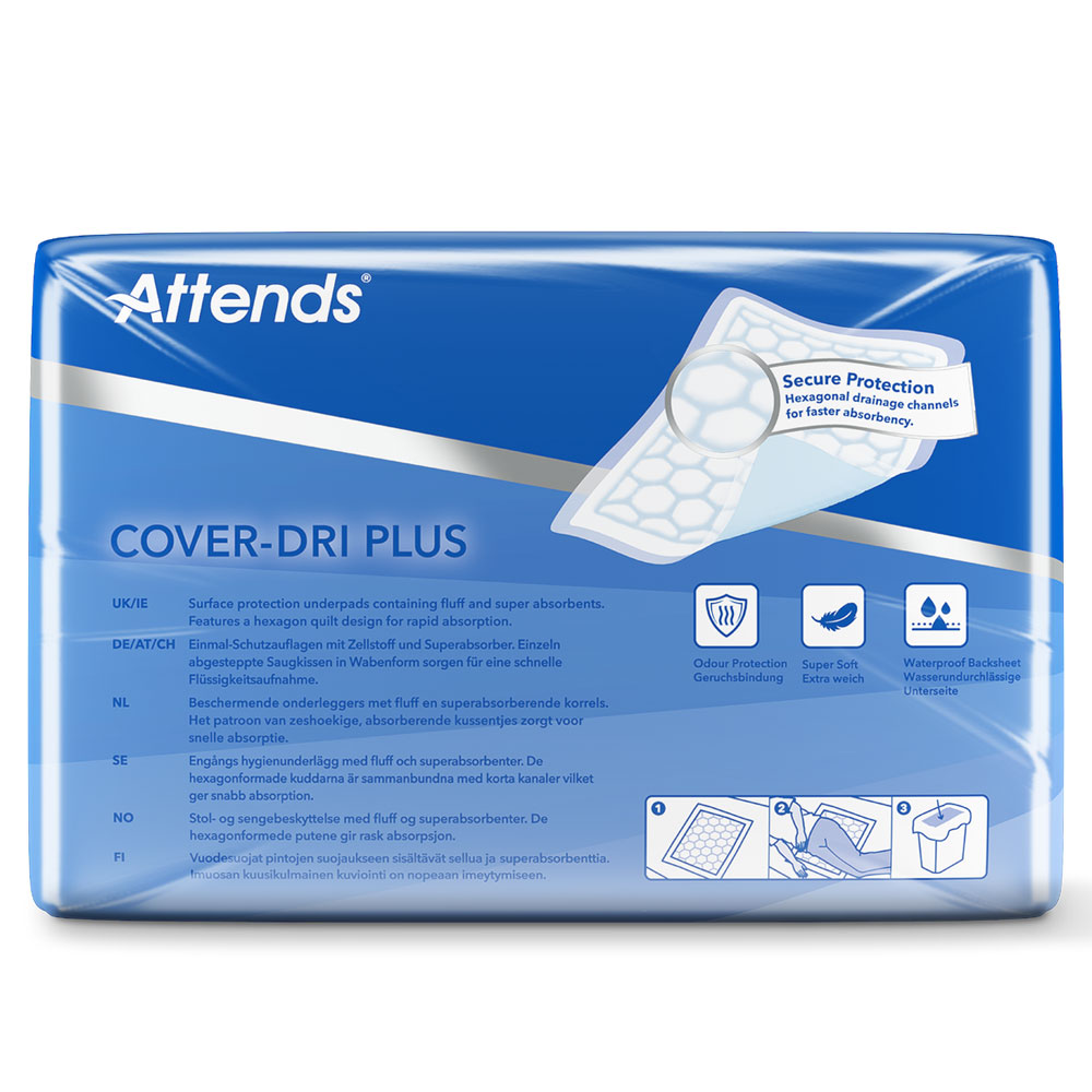 ATTENDS Cover-Dri Plus - Bettschutzeinlagen 40 x 60cm (50 Stück) ATTENDS Cover-Dri Plus - Bettschutzeinlagen 40 x 60cm (50 Stück)