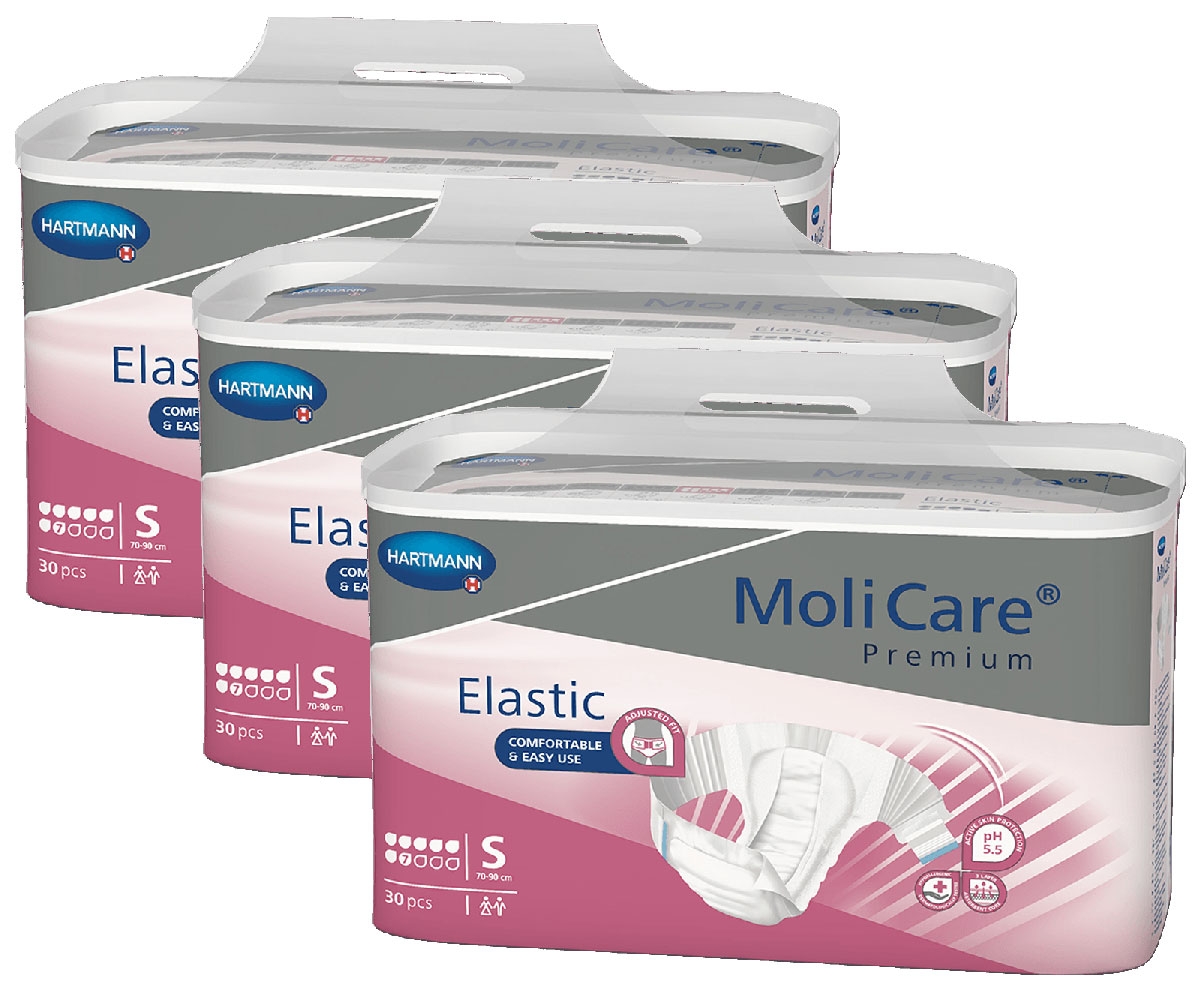 HARTMANN MoliCare® Premium ELASTIC - 7 Tropfen - Gr. Small (S), Inkontinenzwindel - 90 Stück