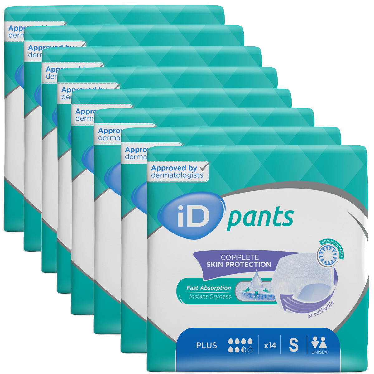 iD Pants PLUS - Inkontinenz-Pants - Gr. Small (S) - 8x14 St. Karton