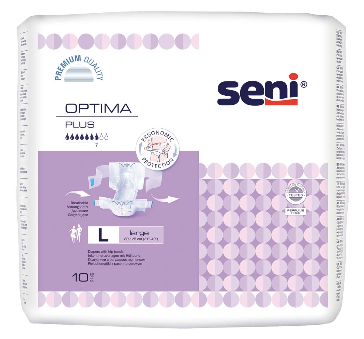SENI Optima PLUS - mit Hüftbund, Gr.3 LARGE 10 St. Packung