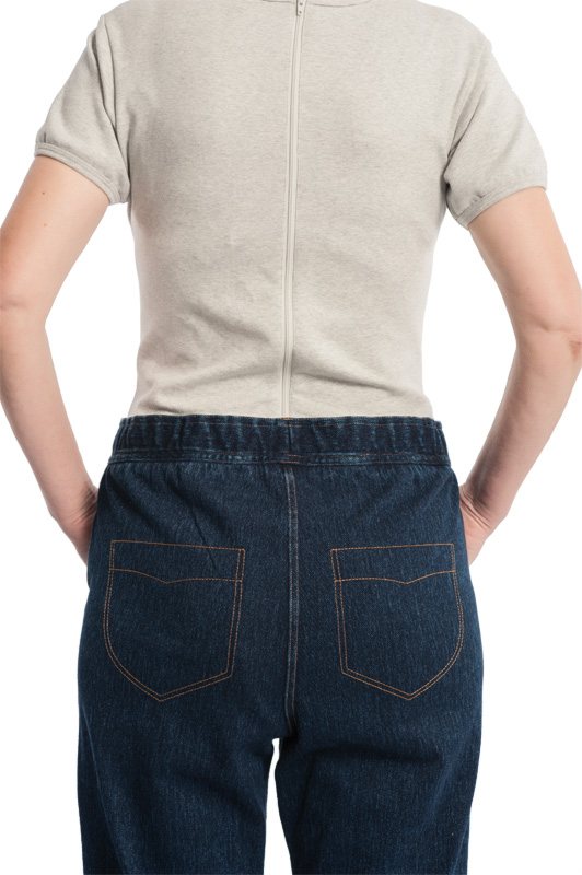 CareActive Pflegeoverall Jeans Rückenansicht