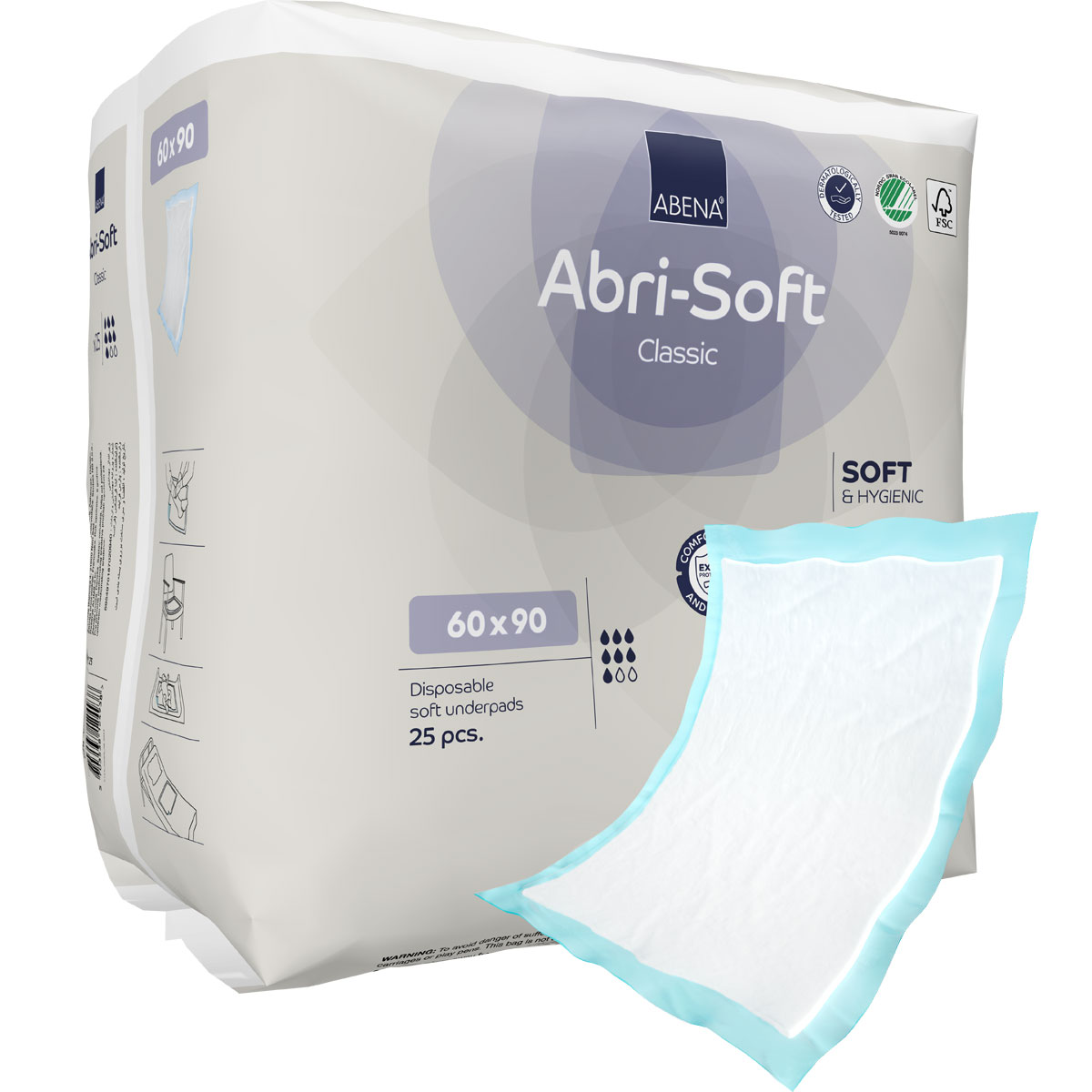 ABENA Abri-Soft CLASSIC Betteinlagen 60 x 90cm (25 Stück Einzelpackung)