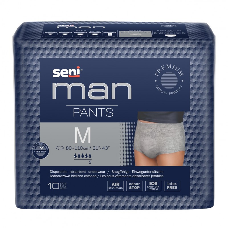 SENI Man Pants - Einwegunterhosen für Männer - 10 St. Medium (M)