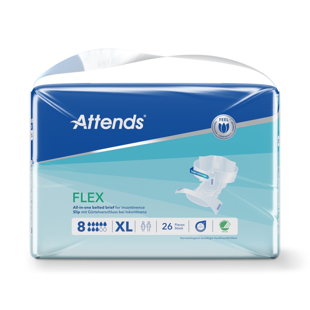 ATTENDS Flex 8 - Vorlage mit Hüftbund, Extra-Large (XL), 104 Stück
