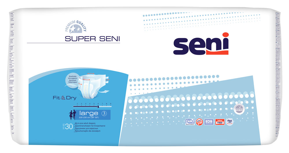 Super Seni - Inkontinenzwindeln - 30 Stück Pack - Large (L)