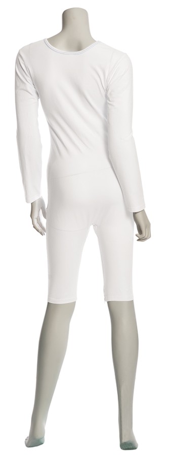Suprima Pflegebody - langer Arm, kurzes Bein mit Reißverschluss - für Damen und Herren, weiß - 4699 XL