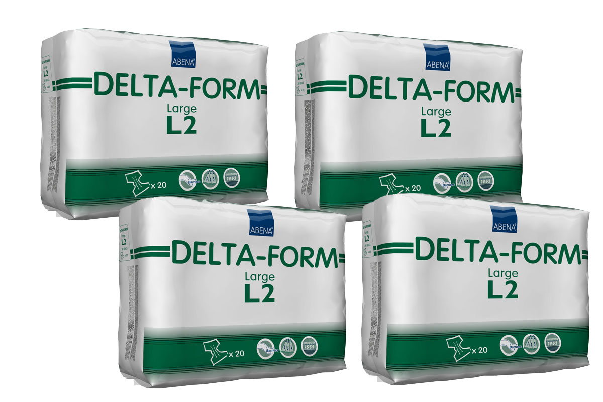 DELTA-Form Gr. Large L2, Windeln mittlere Saugstärke - 4x20 Stück    
