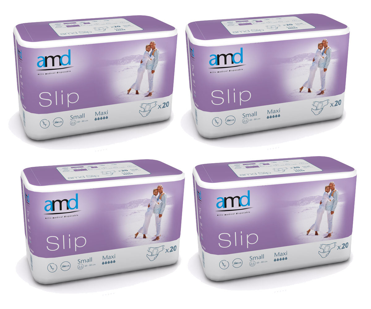 AMD SLIP - (MAXI) Gr. Small (S) - 4x20 St. Karton AMD SLIP - (MAXI) - Inkontinenzwindeln - Gr. Small (S) - 4x20 St. Karton