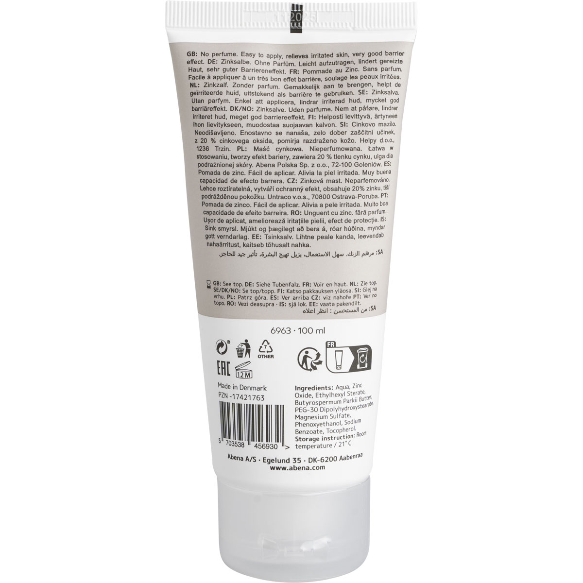 ABENA Zinksalbe - mit 20% Zinkoxid - 100ml Tube