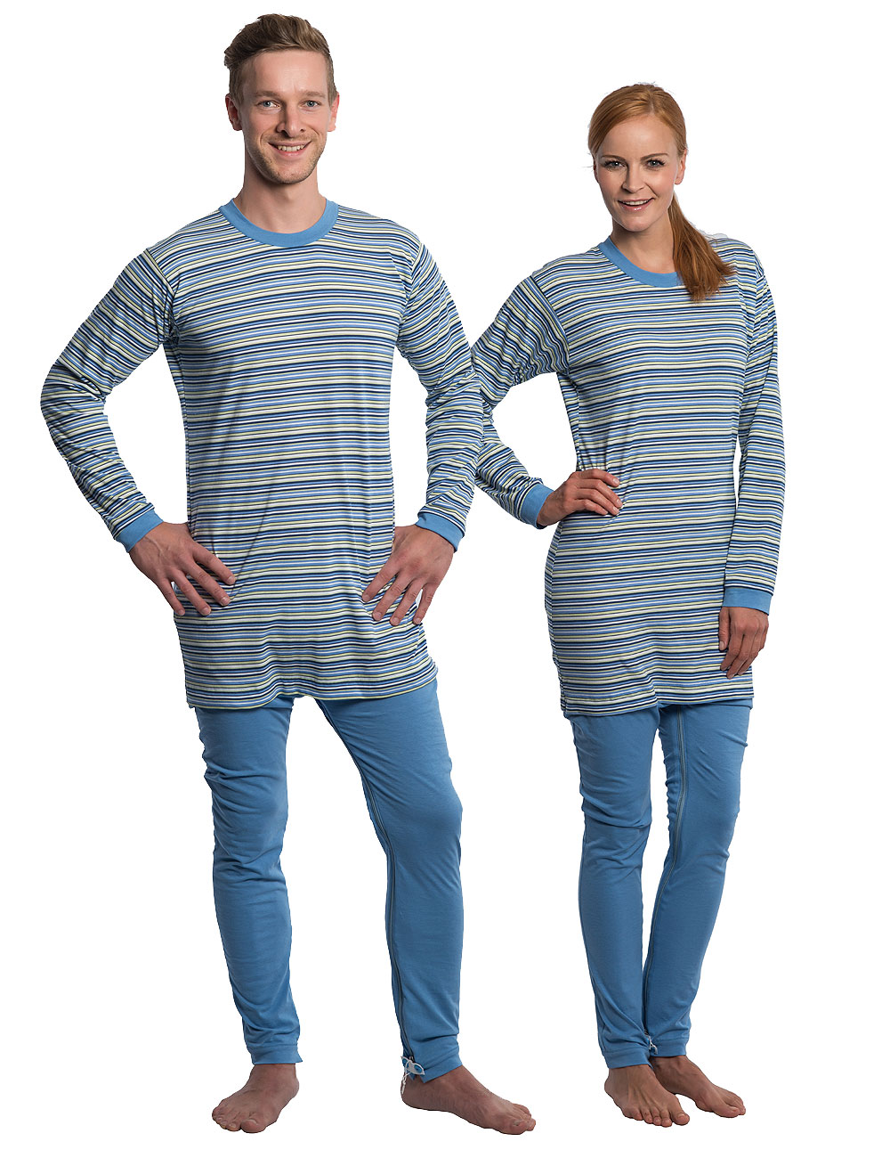 Suprima Pyjama Pflegeoverall, lang, mit schrägem Rücken- Reißverschluss, Unisex - 4708 S