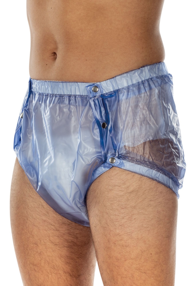 Suprima PVC-Slip - seitlich knöpfbar für Frauen & Männer - No. 9649 L blau transparent