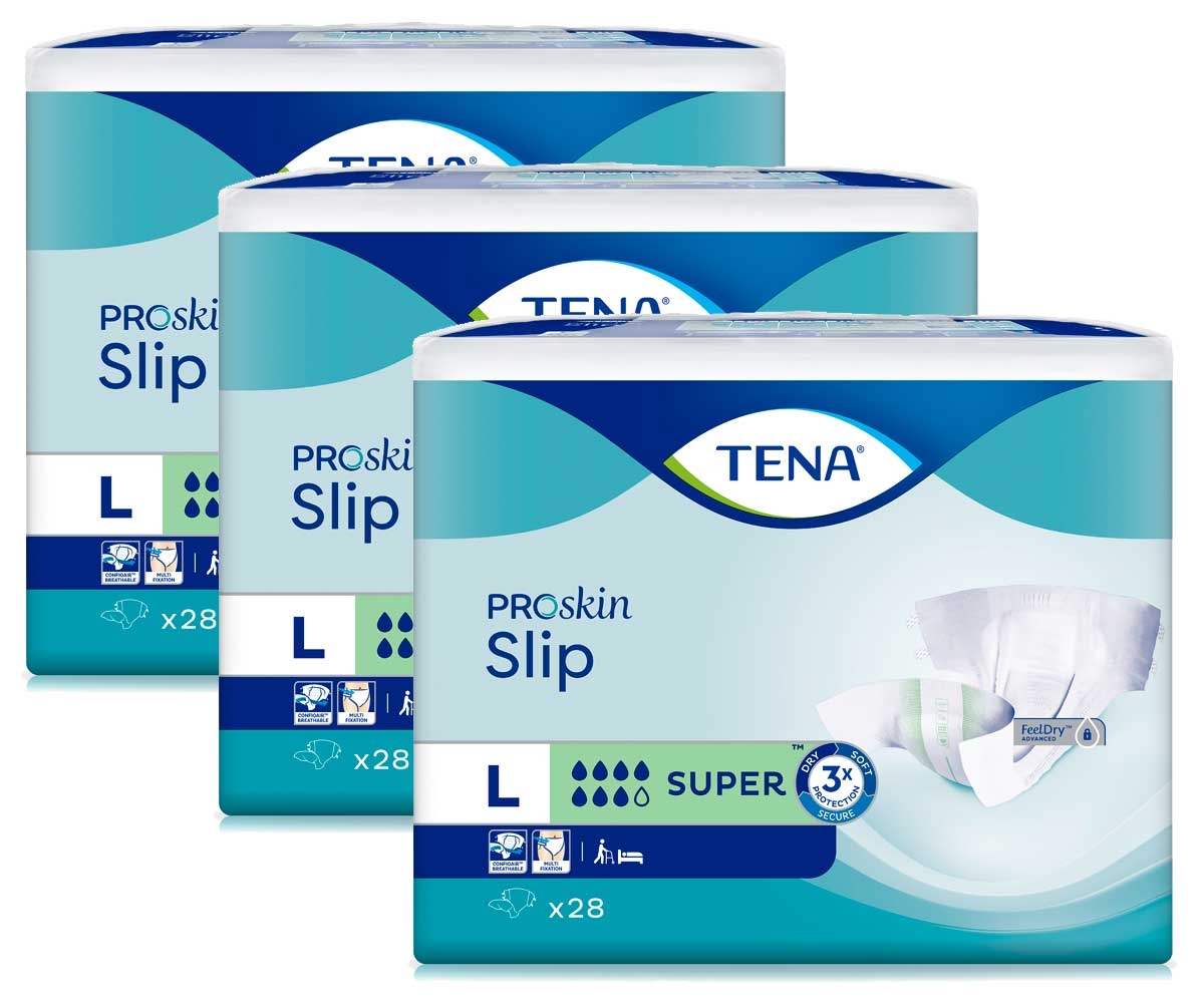 TENA Slip SUPER - Inkontinenzwindeln - LARGE (3x28) 84 Stück