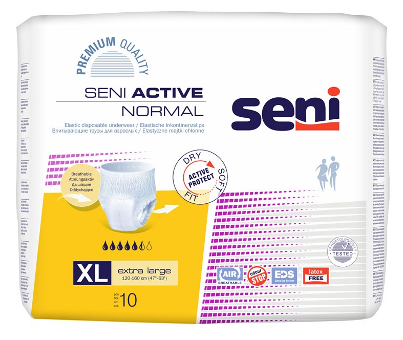 SENI Active NORMAL Inkontinenzslip EXTRA LARGE (8x10) 80 Stück