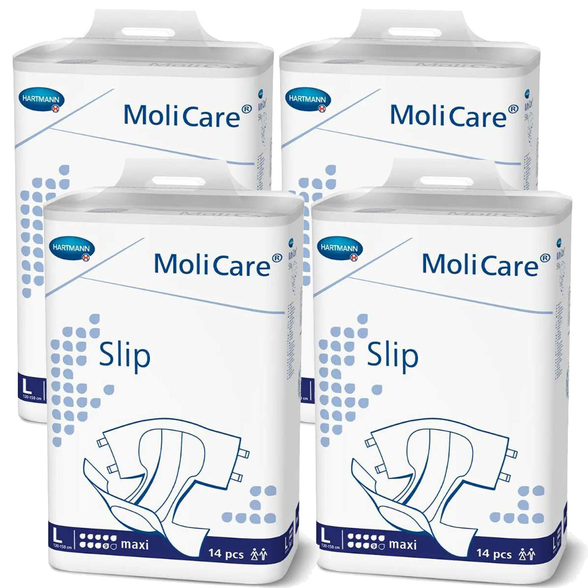 HARTMANN MoliCare® Slip (MAXI 9 Tropfen) LARGE (L) Windel mit Außenfolie - 4x14 Stück HARTMANN MoliCare® Slip (MAXI 9 Tropfen) LARGE (L) Windel mit Außenfolie - 4x14 Stück