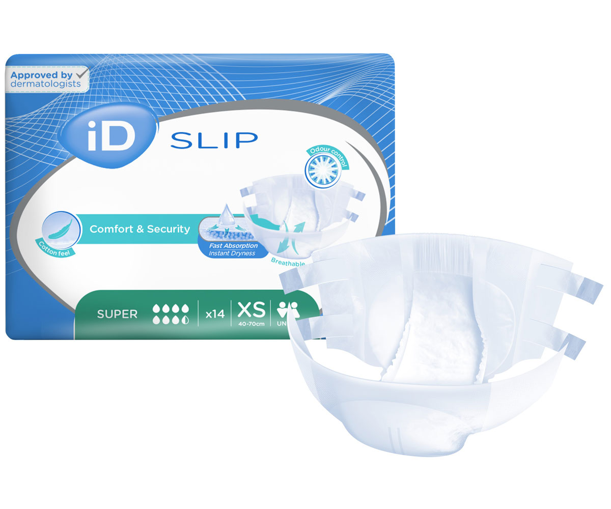 iD Slip SUPER - Inkontinenzwindeln - Gr. X-Small (XS) - 14 St. Packung