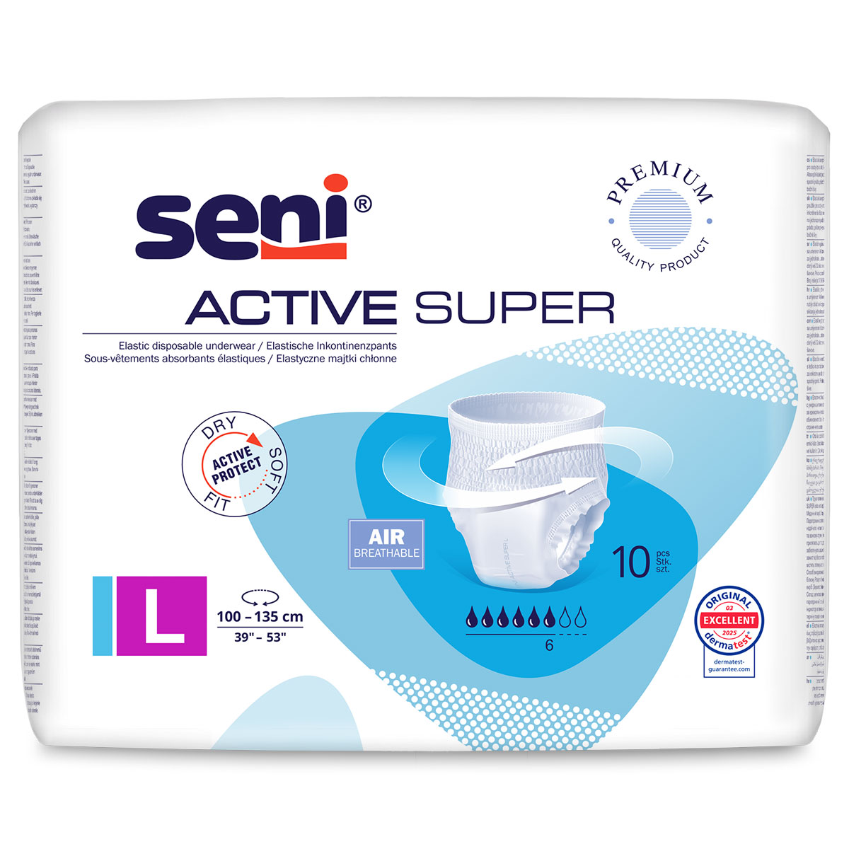 SENI Active SUPER - Inkontinenzslip LARGE 10 Stück Einzelpack