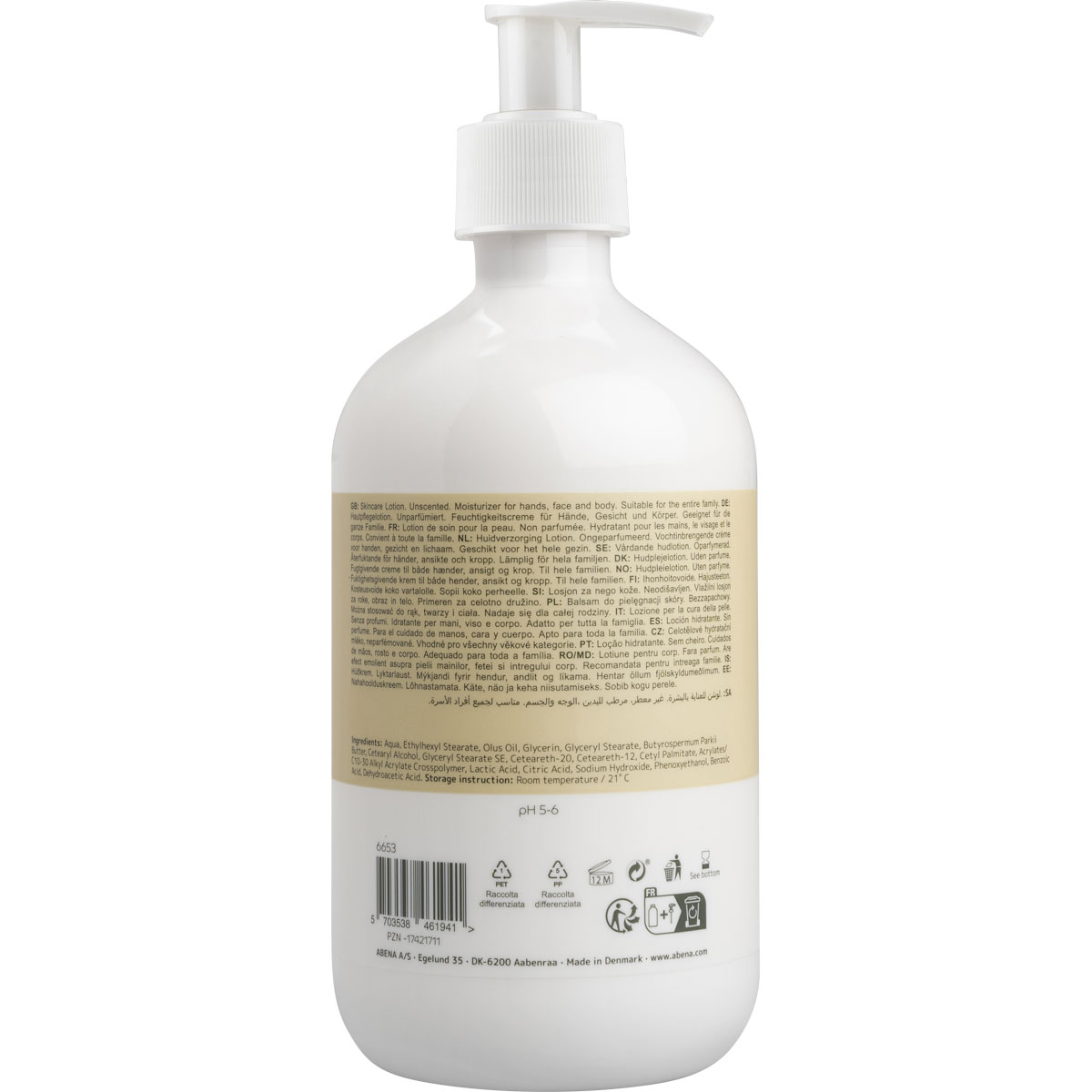ABENA parfümfreie Hautpflegelotion - 500 ml Flasche ABENA parfümfreie Hautpflegelotion - 500 ml Flasche