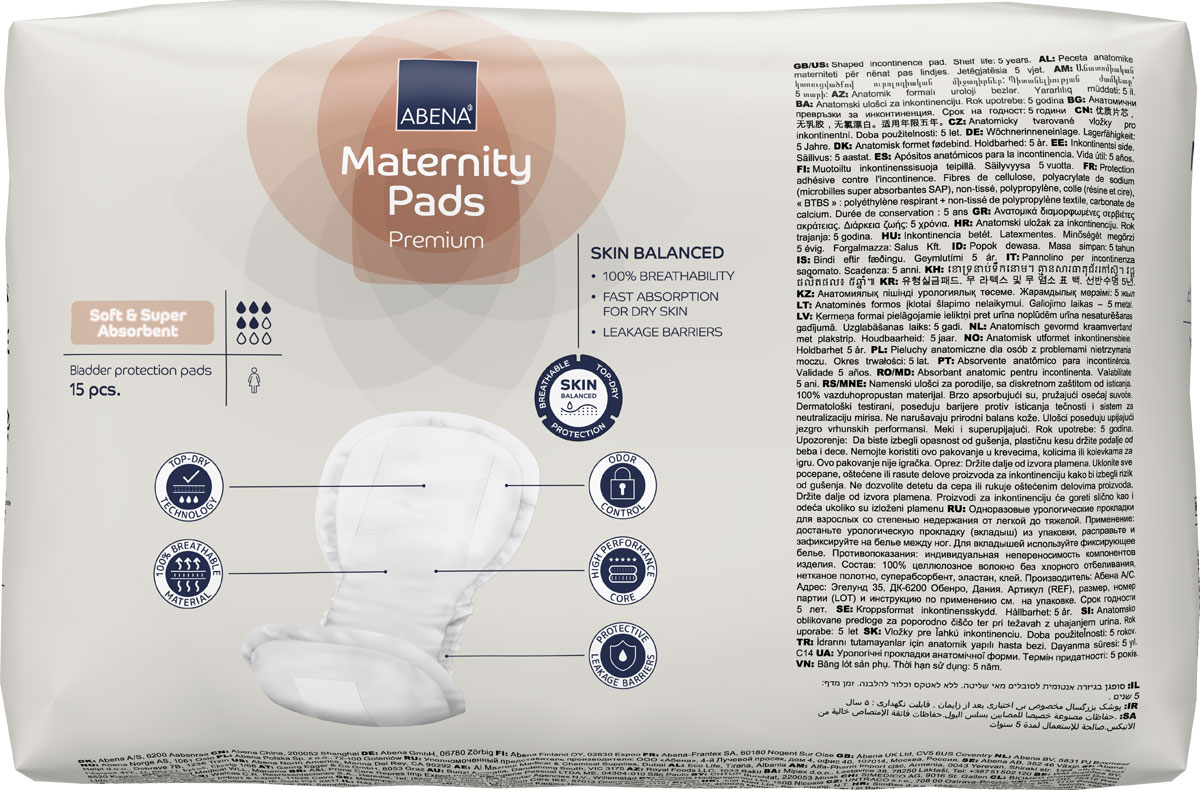 ABENA Maternity Pads "Wöcherinnenvorlage" - 15 St. Beutel