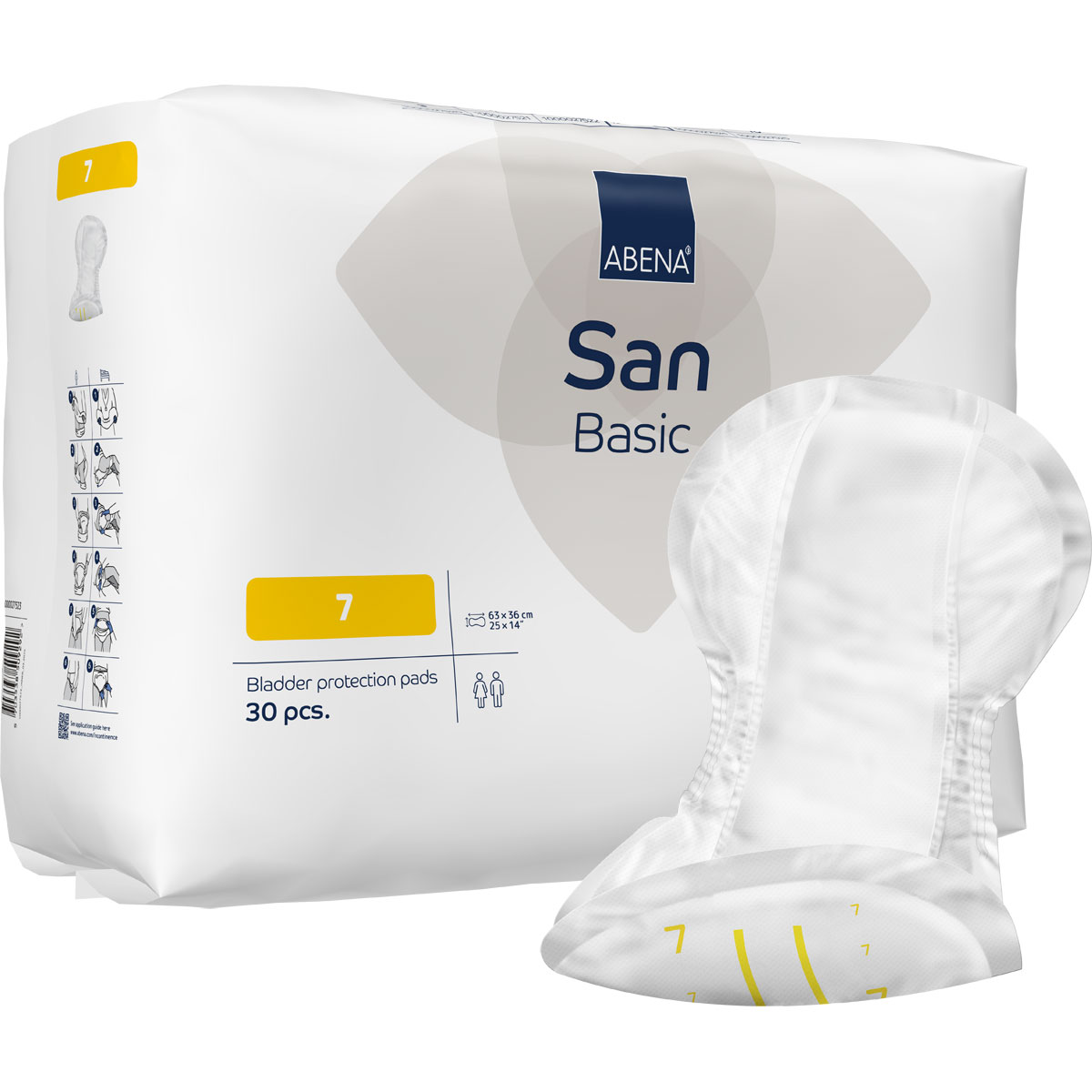 ABENA San Basic 7 - Inkontinenz-Vorlagen - Saugkraft: 1.700ml - 30 Stück Pack