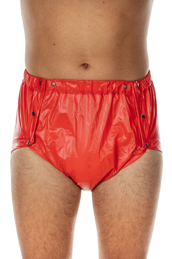 Suprima PVC-Slip - seitlich knöpfbar für Frauen & Männer - No. 9649 S rot