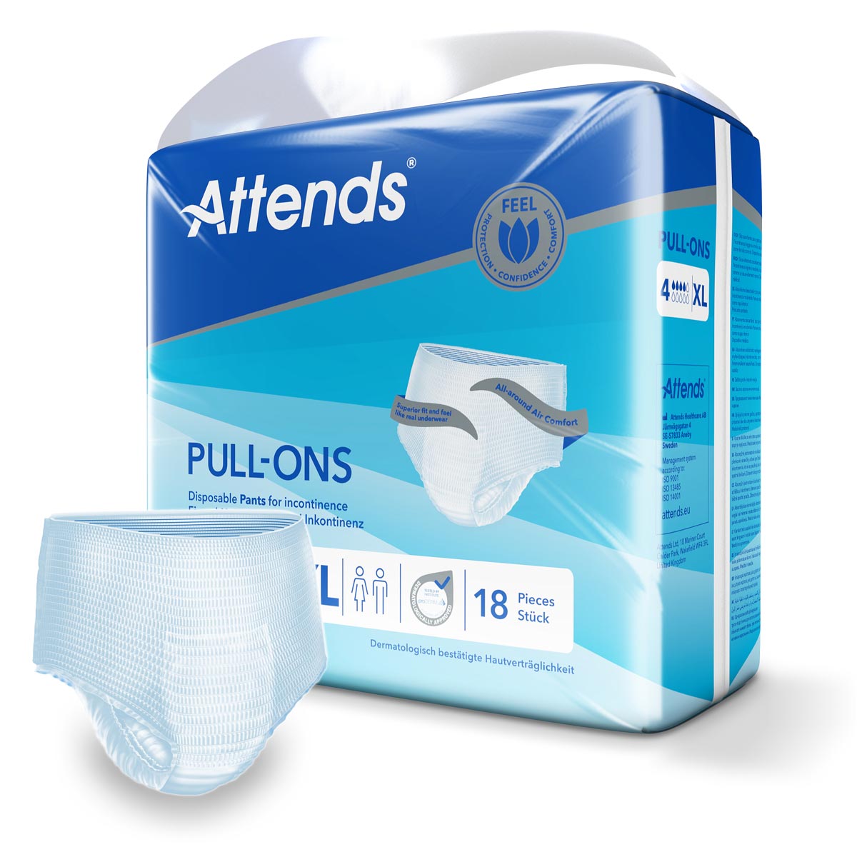 ATTENDS Pull-Ons 4 - Inkontinenzpants - (XL) Extra-Large - 4x18 Stück
